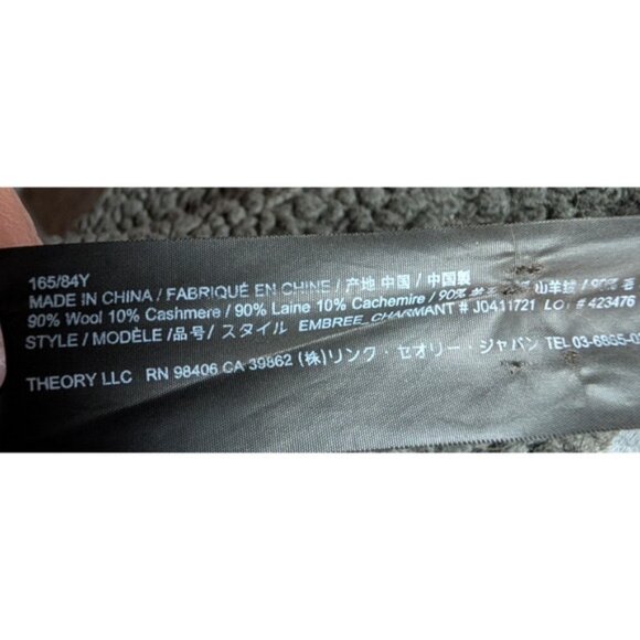 Theory Gray Wool Cashmere Blend Chunky Ribbed Sleeveless Mock Neck Sweater SML - Picture 5 of 5